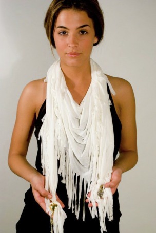 The Manhattan's Item Of The Day: Donni Charm Crème Scarf w/Gold Hamsa ...